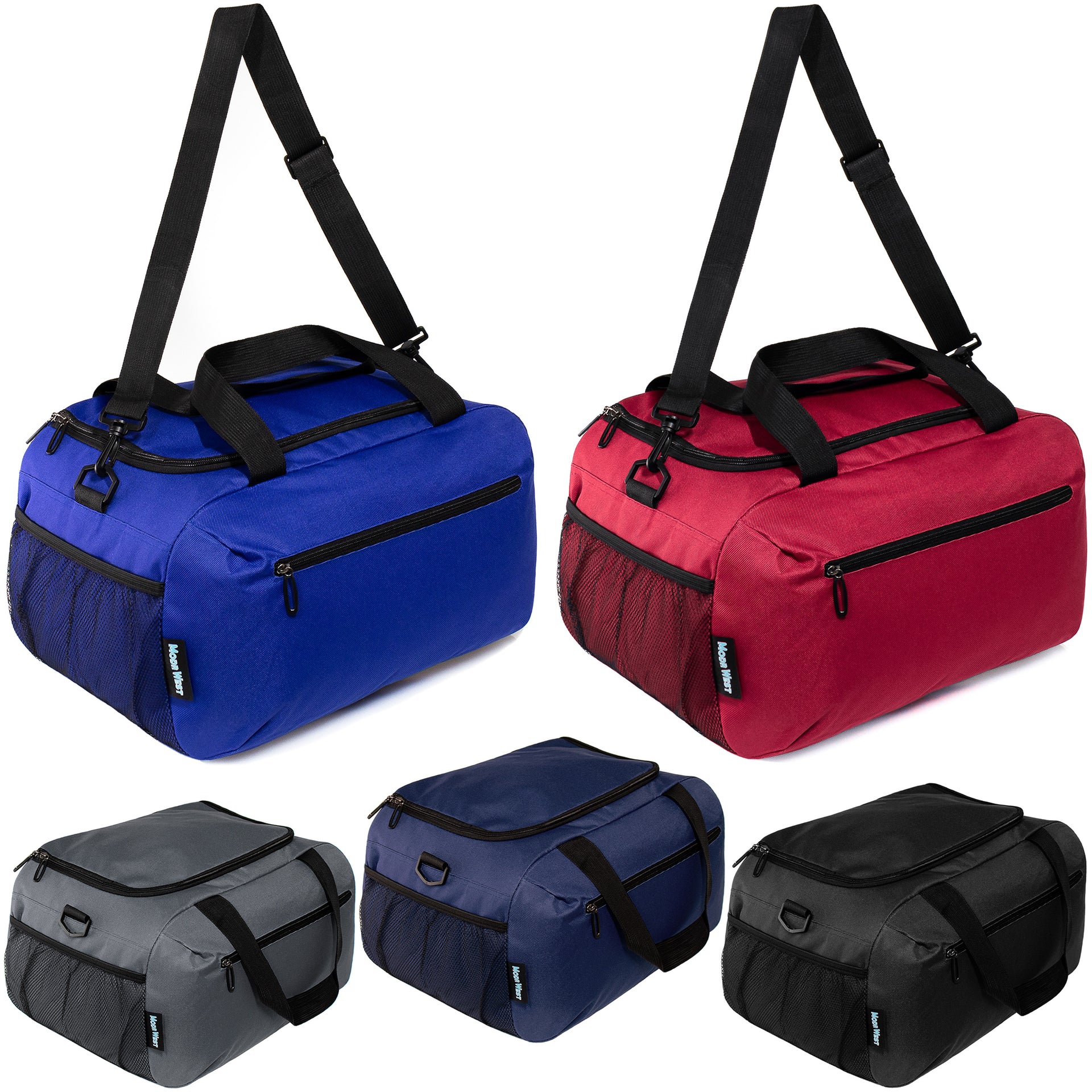 18" Wholesale Duffel Bag with 2 Compartments in 5 Assorted Colors - Bulk Case of 24 ($8.20 / UNIT - ITEM: DWDB-007-24)