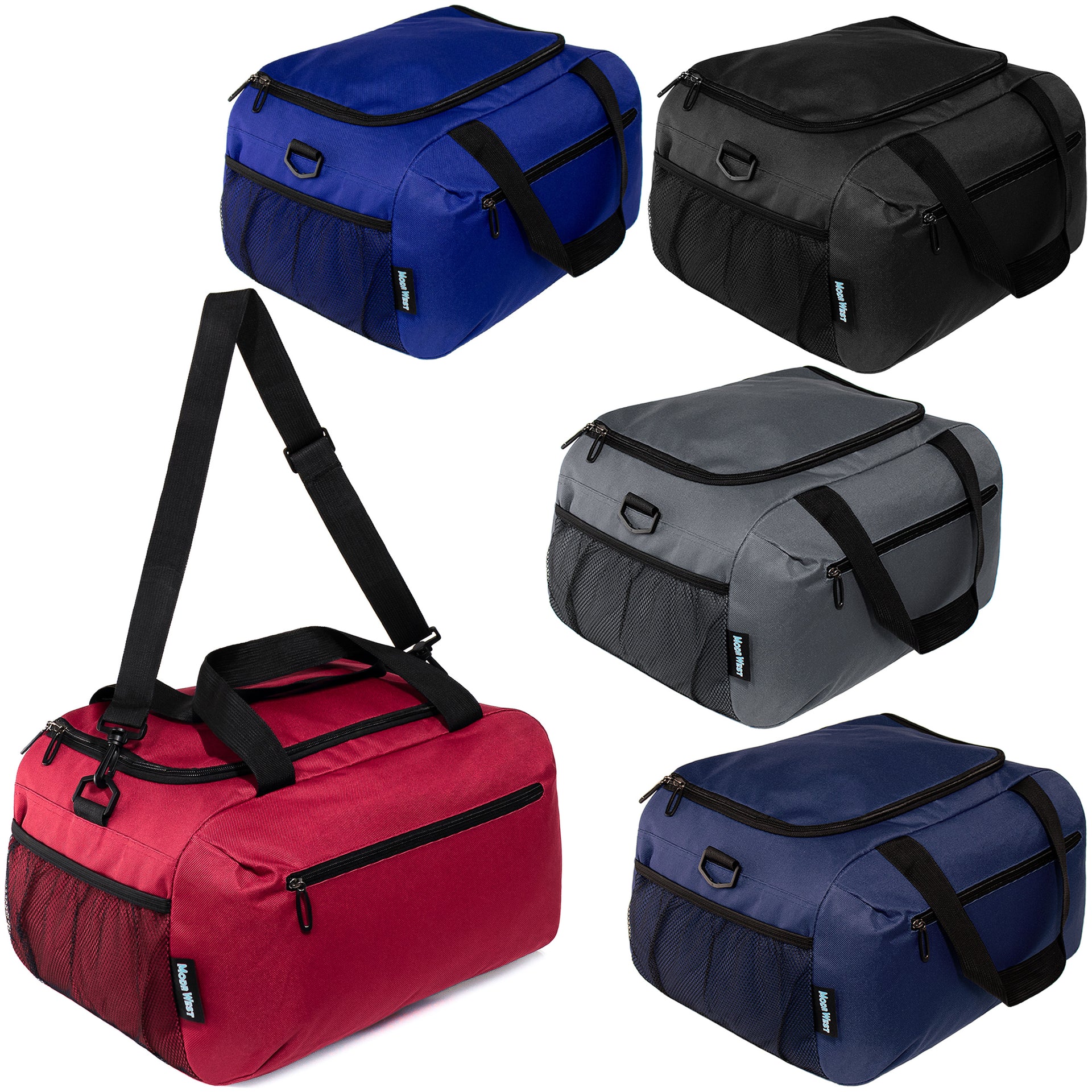 21" Wholesale Duffel Bag with 2 Compartments in 5 Assorted Colors - Bulk Case of 12 ($9.90 / UNIT - ITEM: DWDB-009-12)