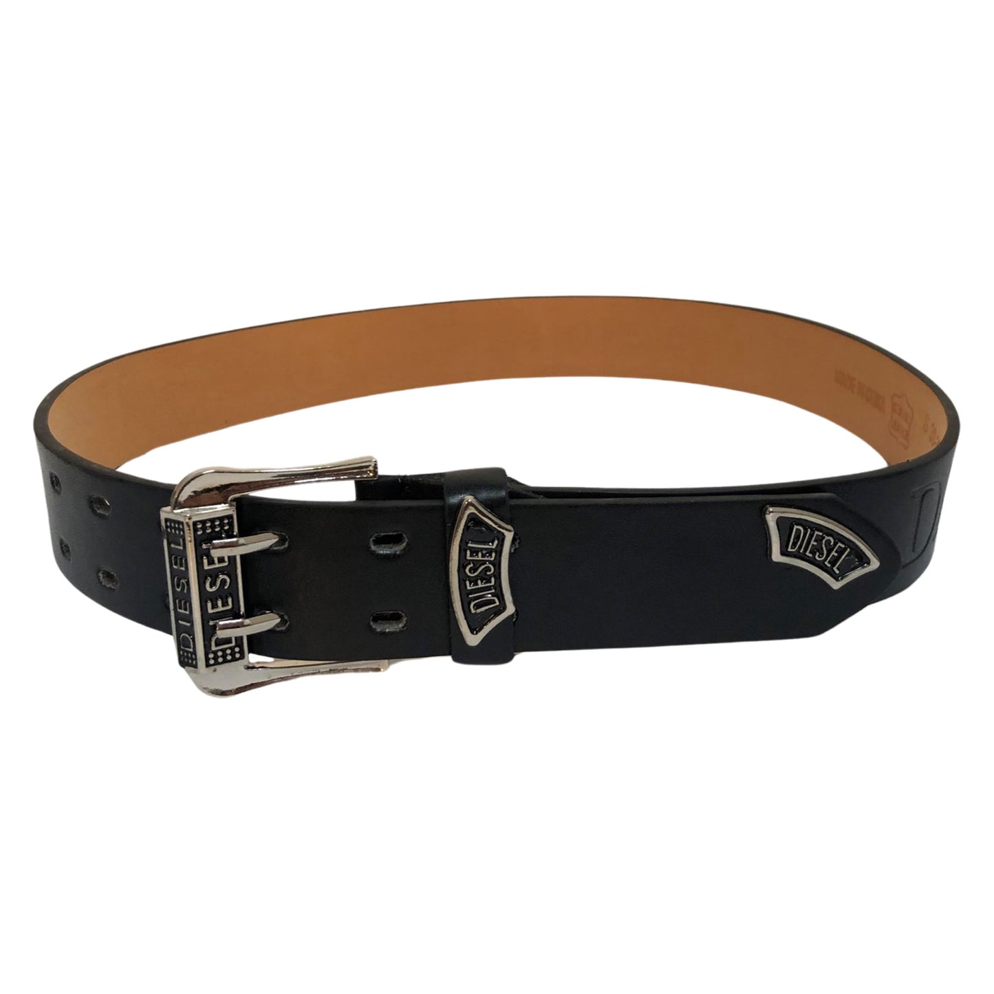 black wholesale double loop leather belt for men