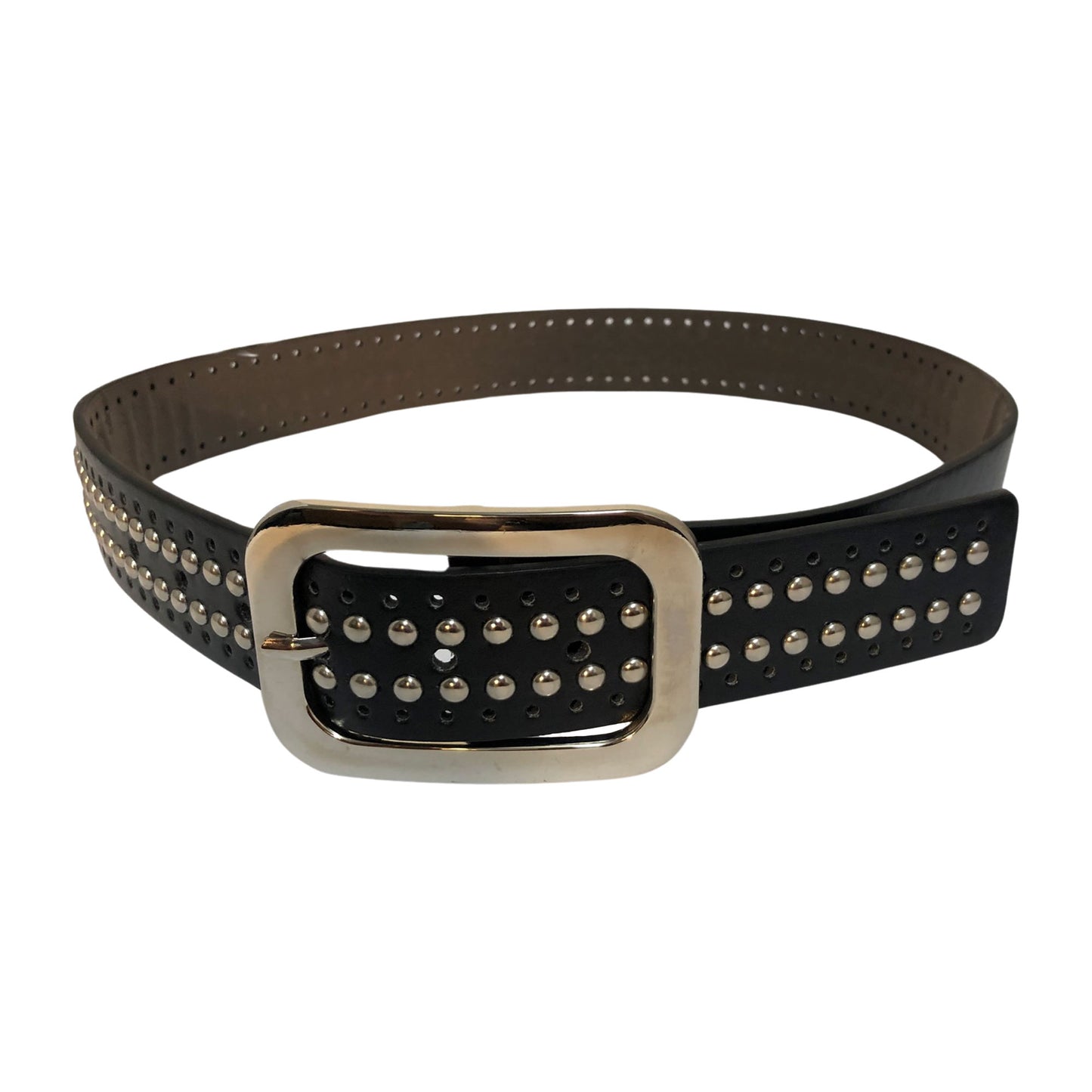 wholesale studded leather belt in black for men
