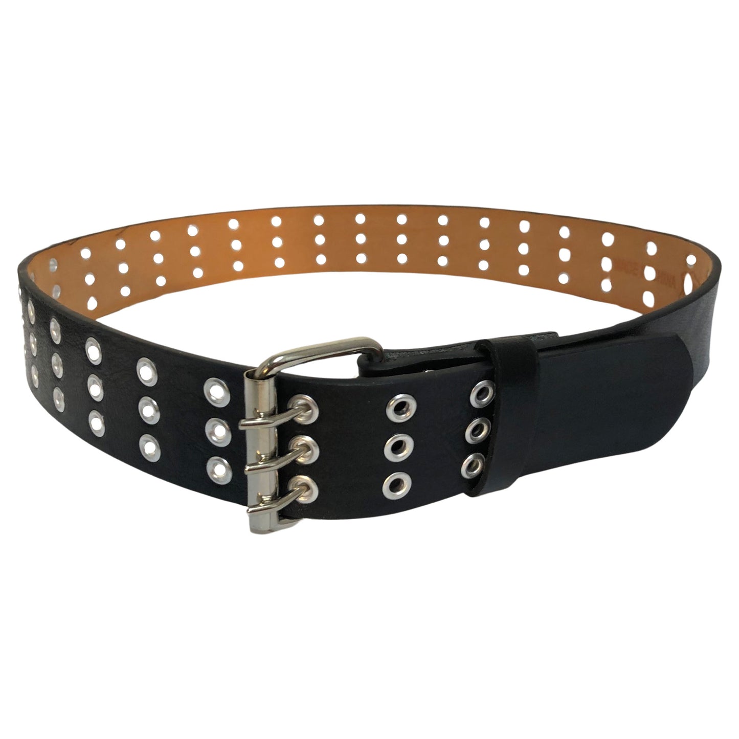 black leather wholesale leather skull design belt for men