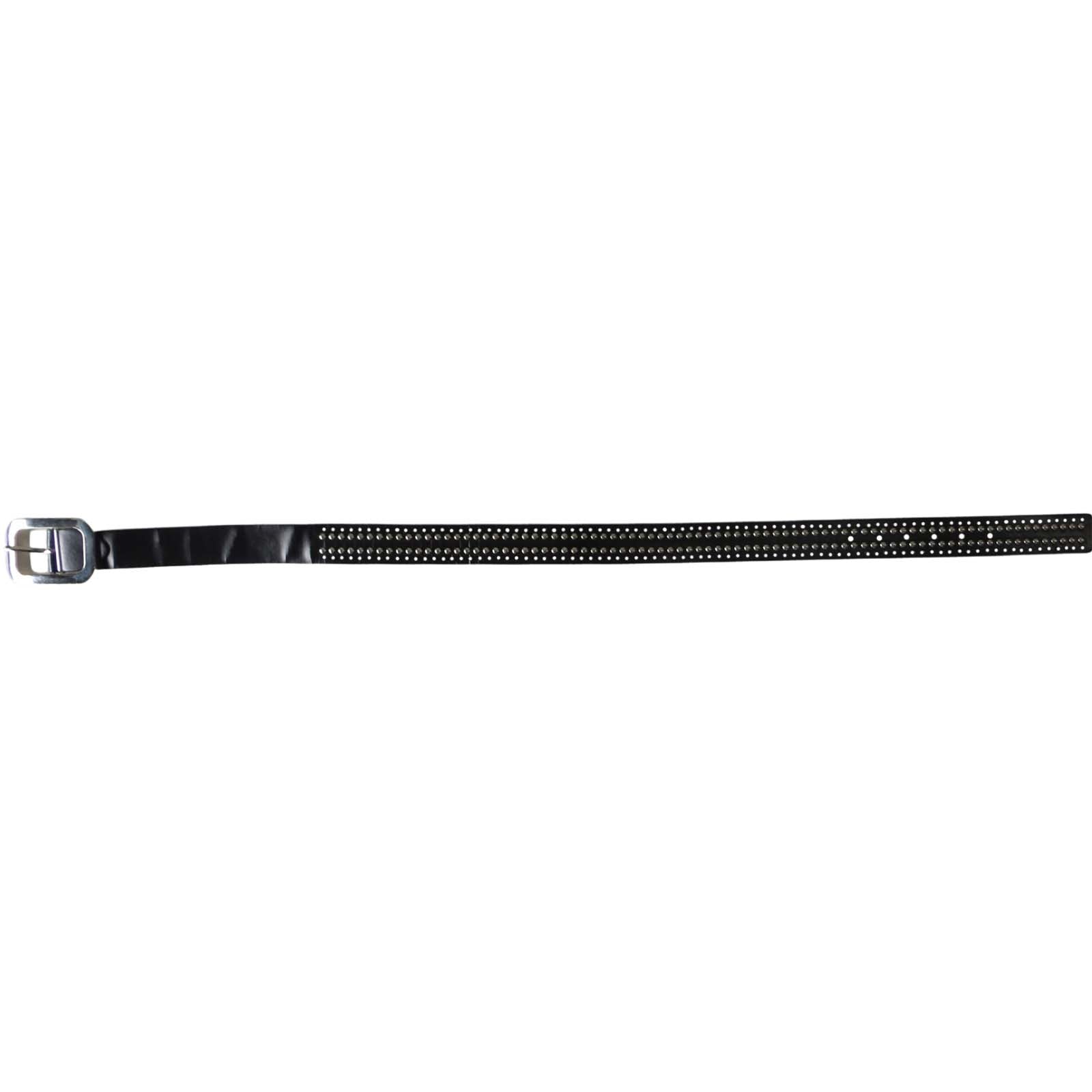 black leather wholesale belt for men with silver studs and buckle