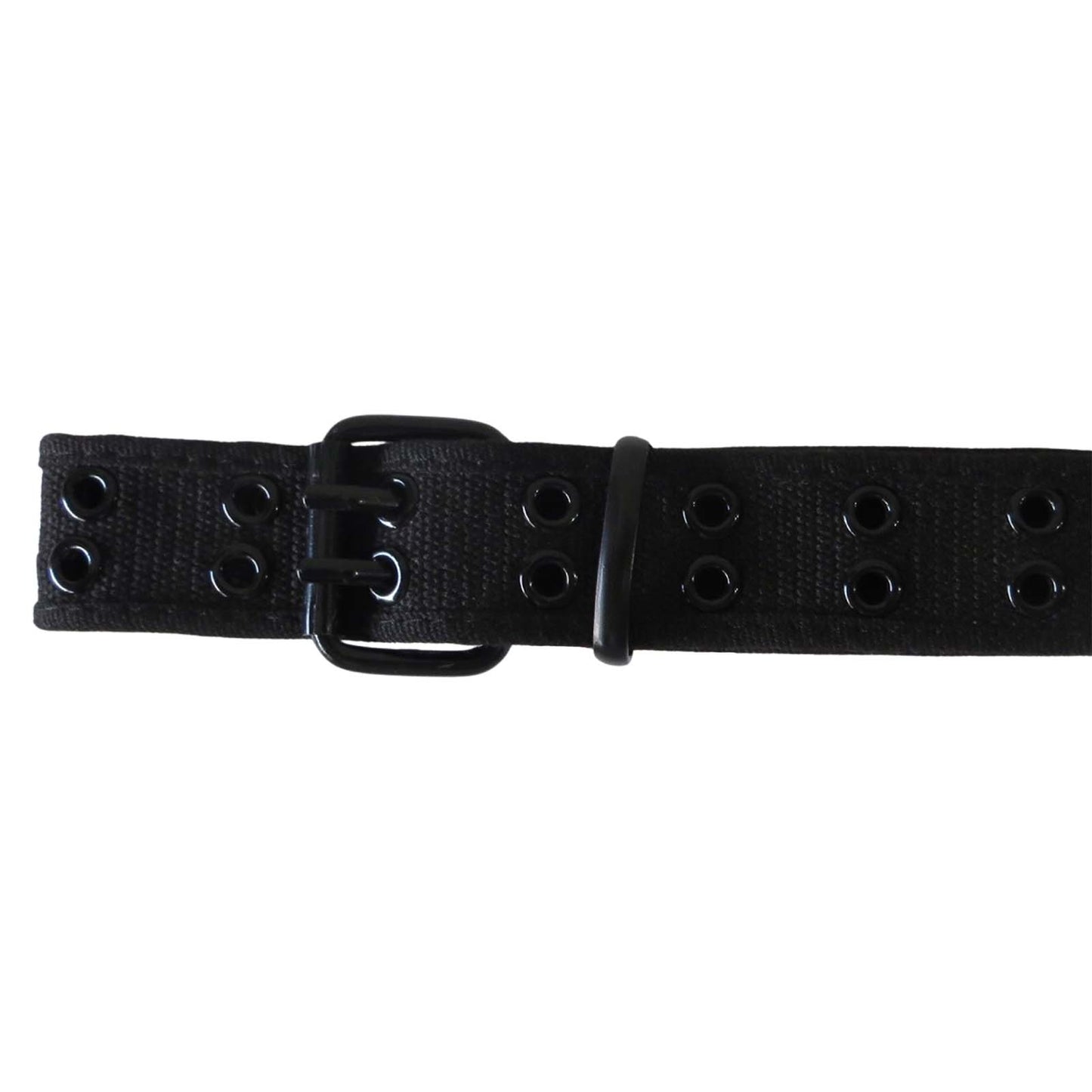 wholesale canvas grommet belt in black for men with 2 holes