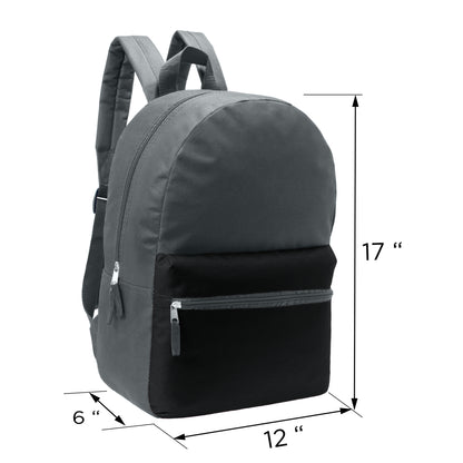 17" Multi Color Wholesale Backpacks for Boys & 12 Bulk School Supply Kits | Choose Your Kit