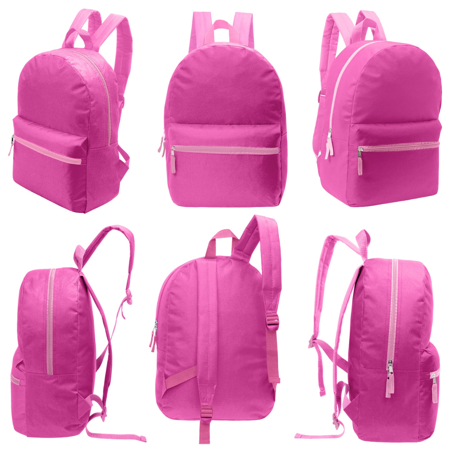 Wholesale 17" Backpacks in Bulk in 12 Assorted Colors - Bulk Case of 24 ($4.50 / UNIT - ITEM: DWBP-285-24)