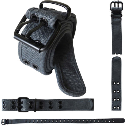 dark gray fabric wholesale men's grommet belt