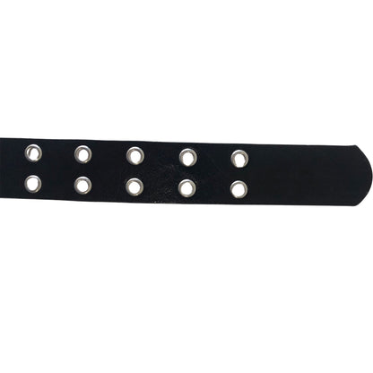 wholesale leather grommet belt in black