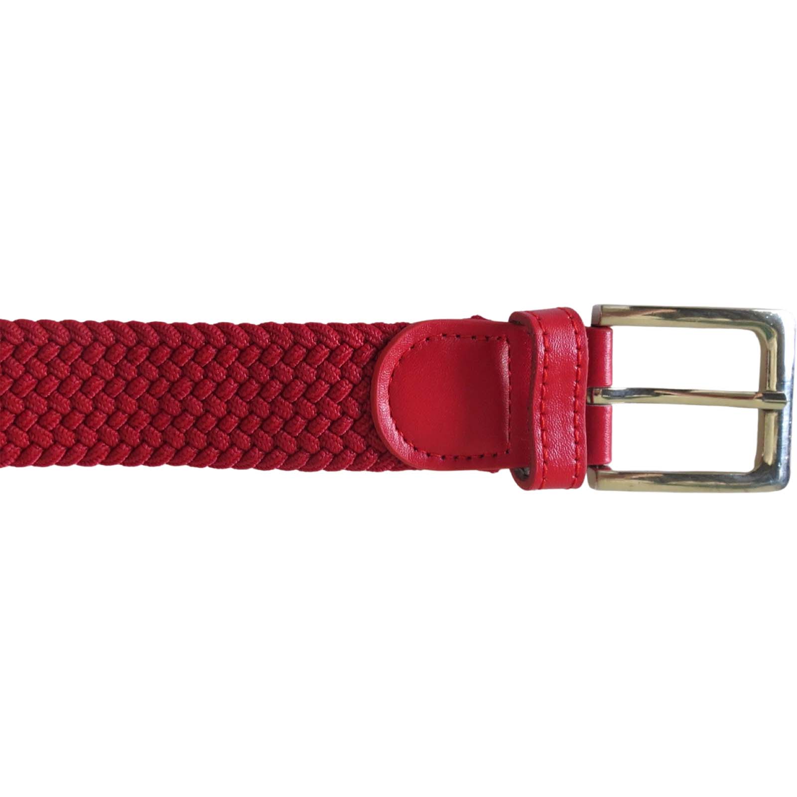 low price braided woven stretch belt red