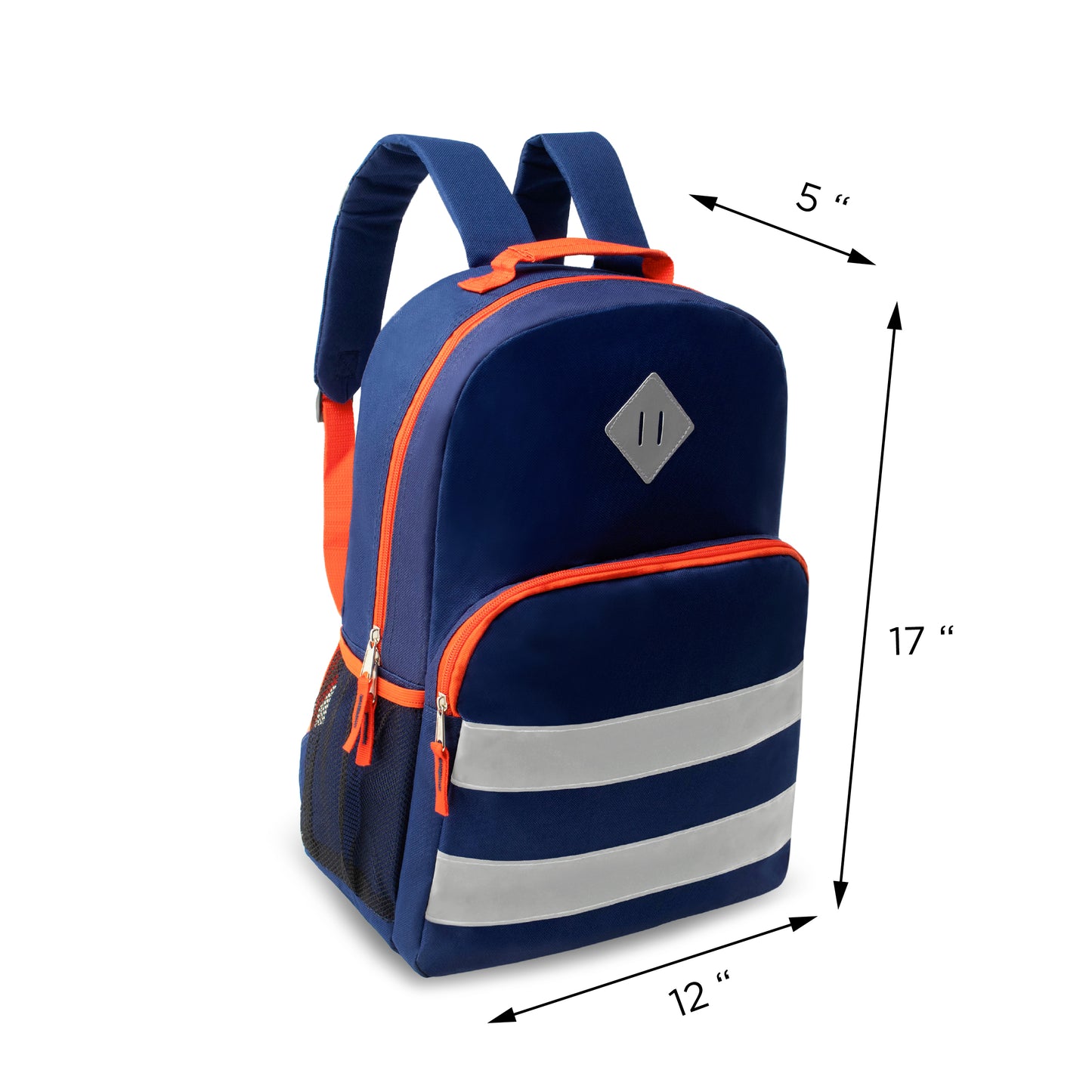 17" Reflective Stripe Wholesale Backpacks in 6 Colors & 12 Bulk School Supply Kits | Choose Your Kit