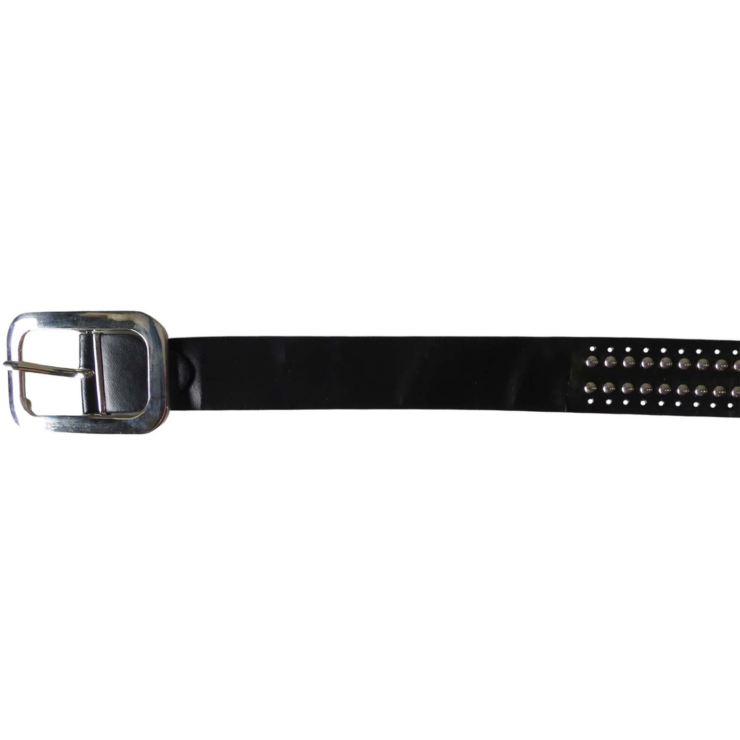 men's black leather wholesale belt with silver studs