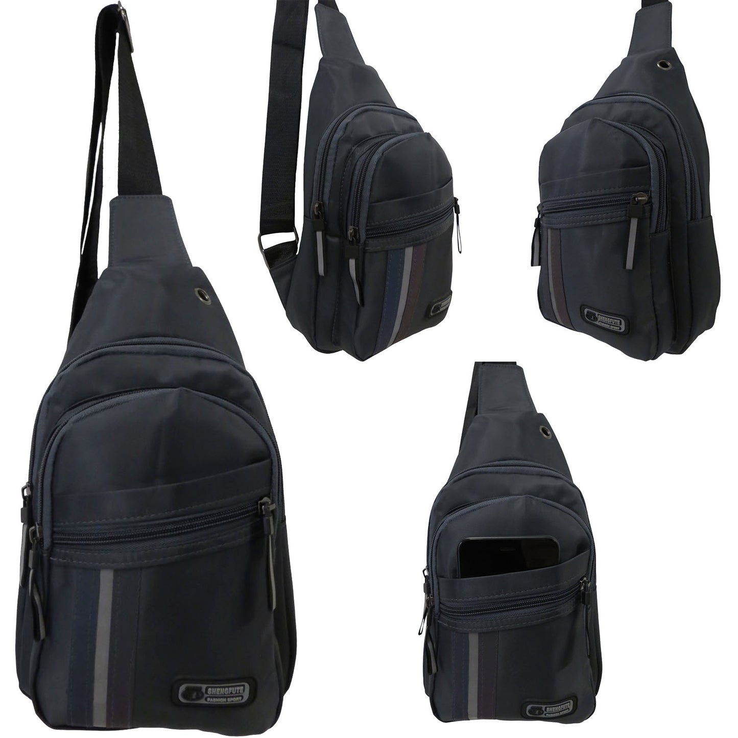 ITEM NUMBER: SB202-SLING-DARK-GREY (6 PIECE PACK - $5.50 / PIECE SLING) SHOULDER MESSENGER PHONE BAG UNISEX