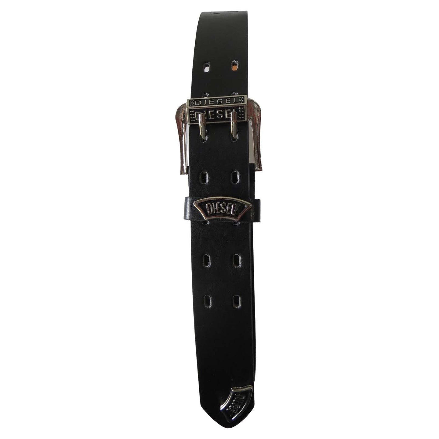 Black leather wholesale belt for men silver ornamentation