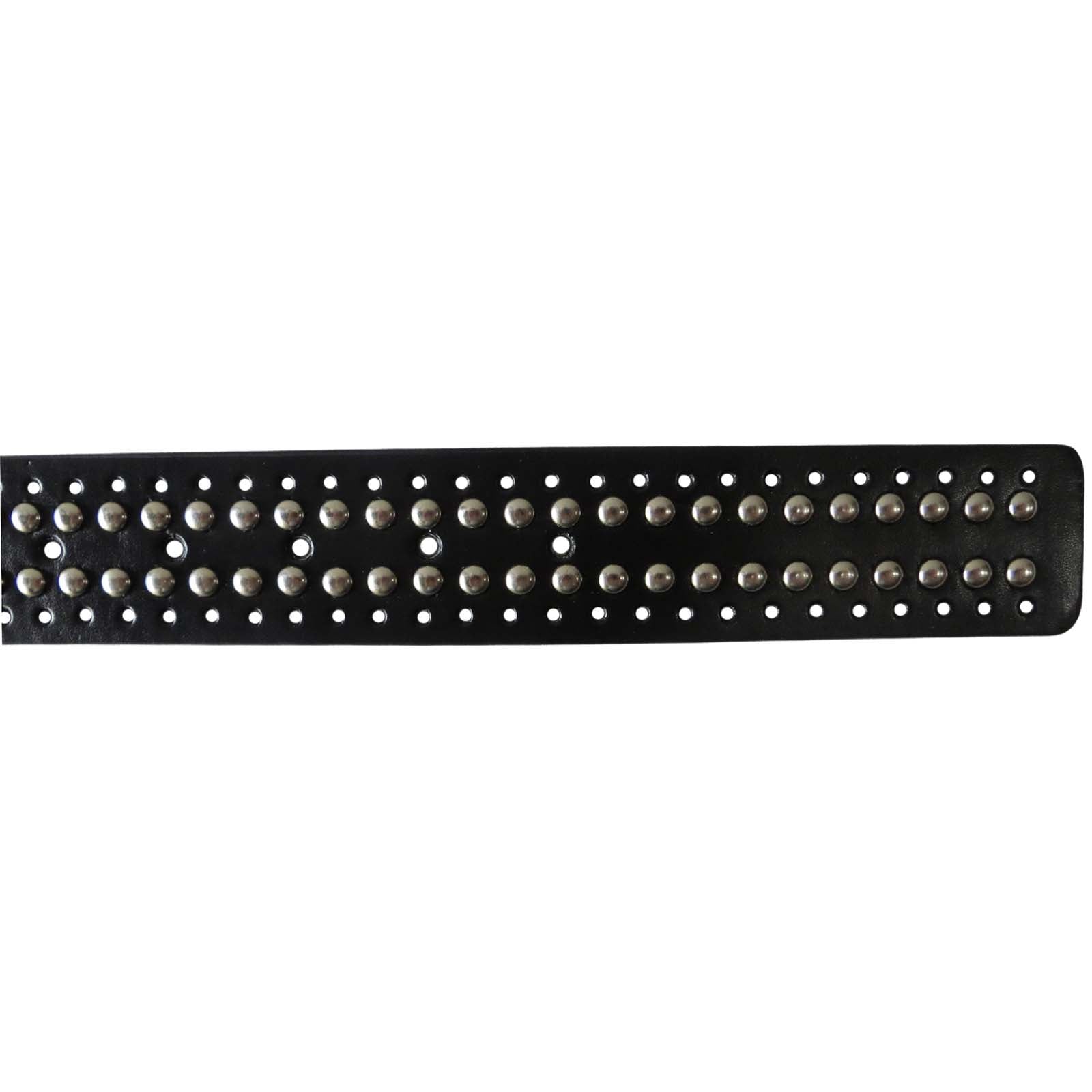 black leather wholesale belt for men with silver studs