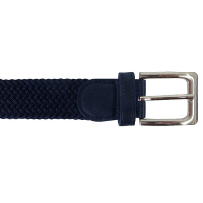 Wholesale Men's Elastic Stretch Belt in Navy Blue Braided Woven