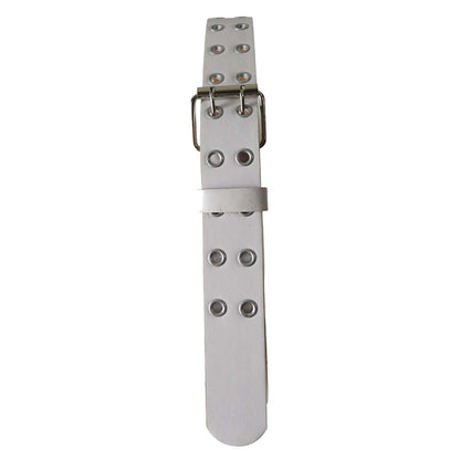 white wholesale leather grommet belt for men
