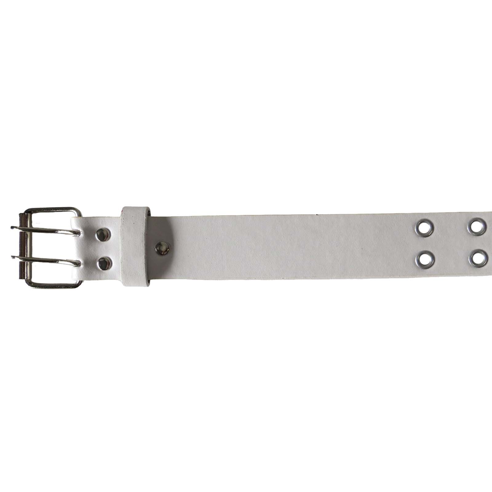 men's white wholesale leather grommet belt