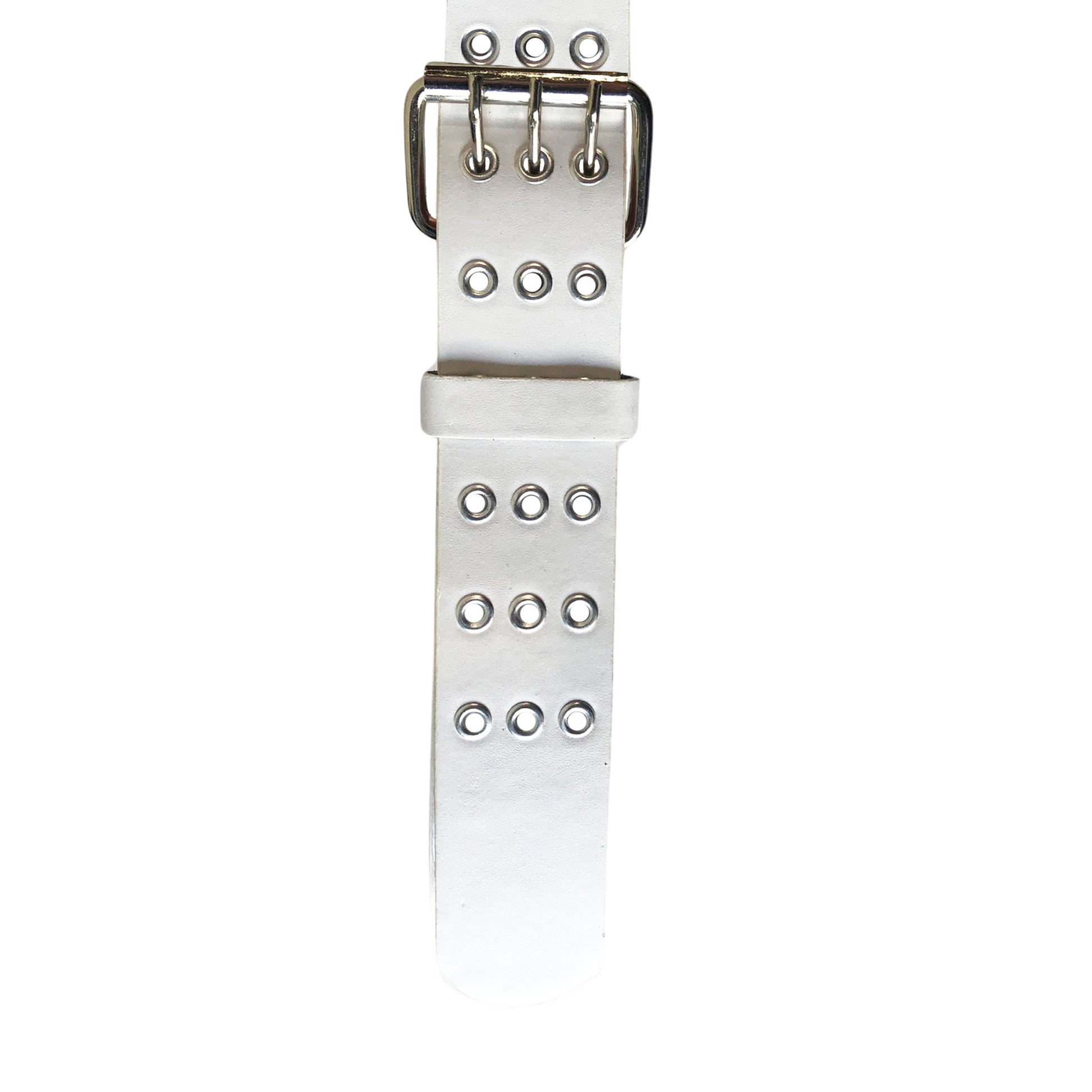 wholesale 3 hole white leather grommet belt for men