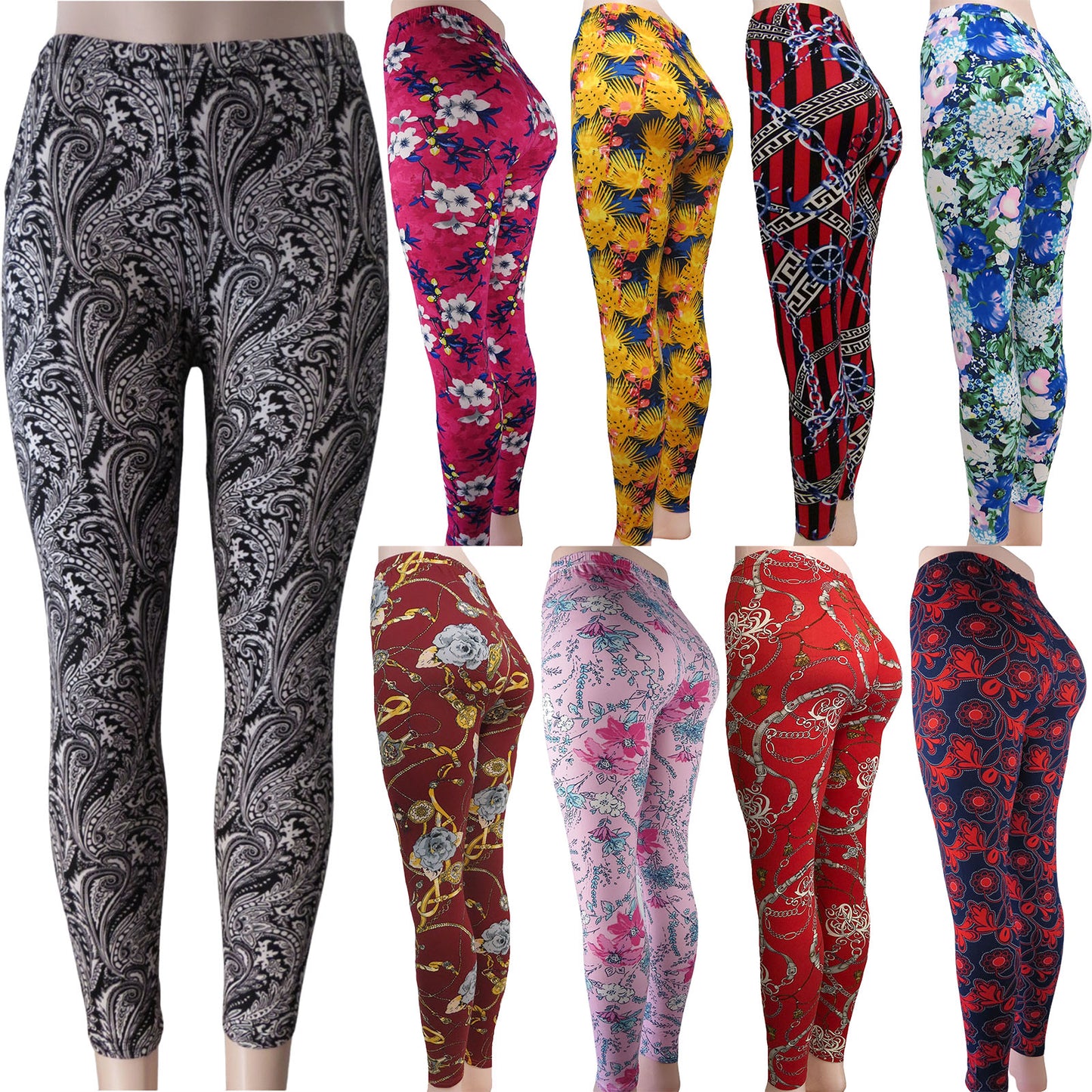ITEM NUMBER: AP700-MIX1 (12 PIECE PACK WAS $3.00 - CLEARANCE SALE JUST $2.00) WHOLESALE PATTERNED LEGGINGS CLEARANCE