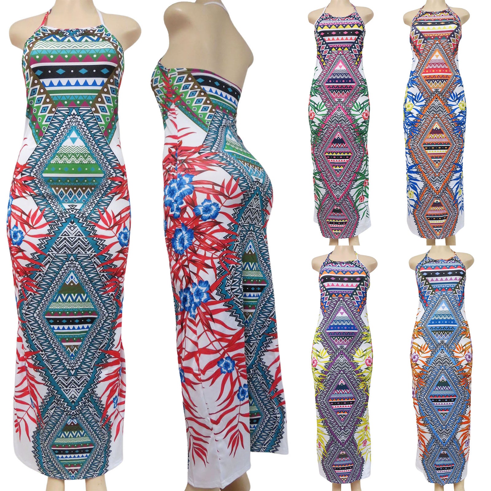 wholesale-tribal-southwestern-patterned-sleeveless-dresses-assorted-colors