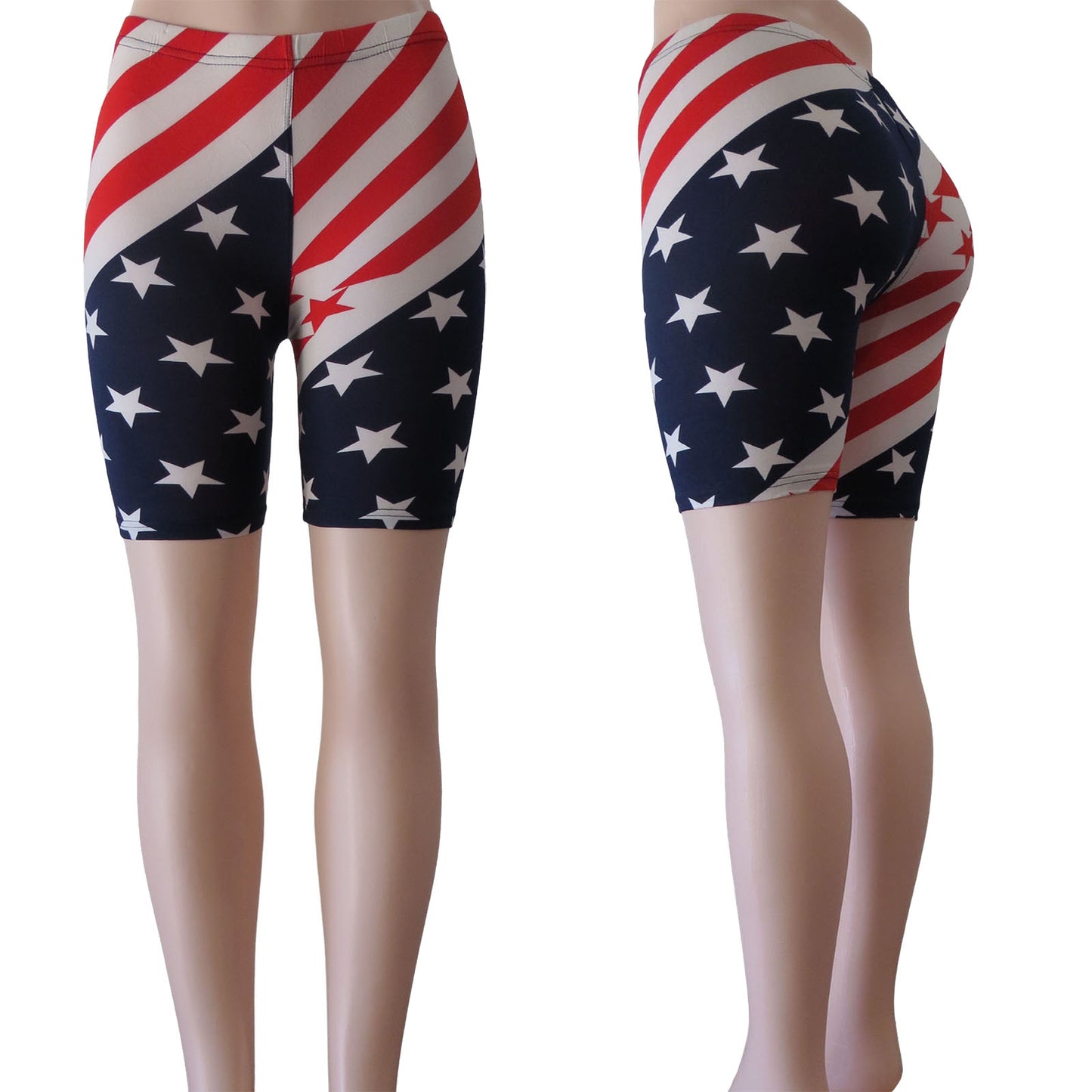 buttery soft usa flag bike shorts