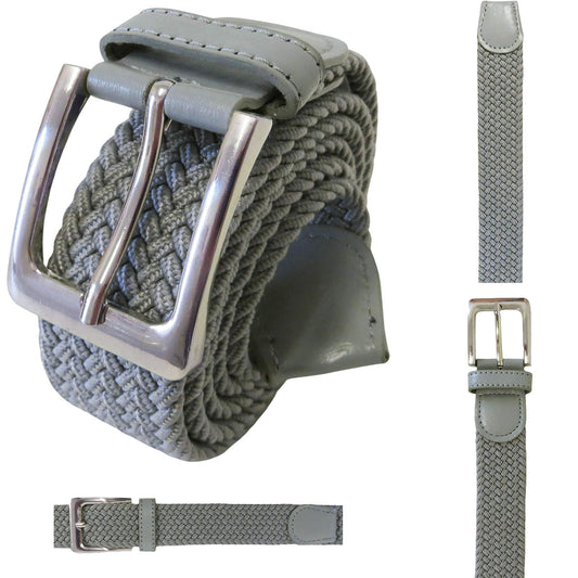 Wholesale Men's Stretch Belt in Gray - Woven, Braided & Elastic
