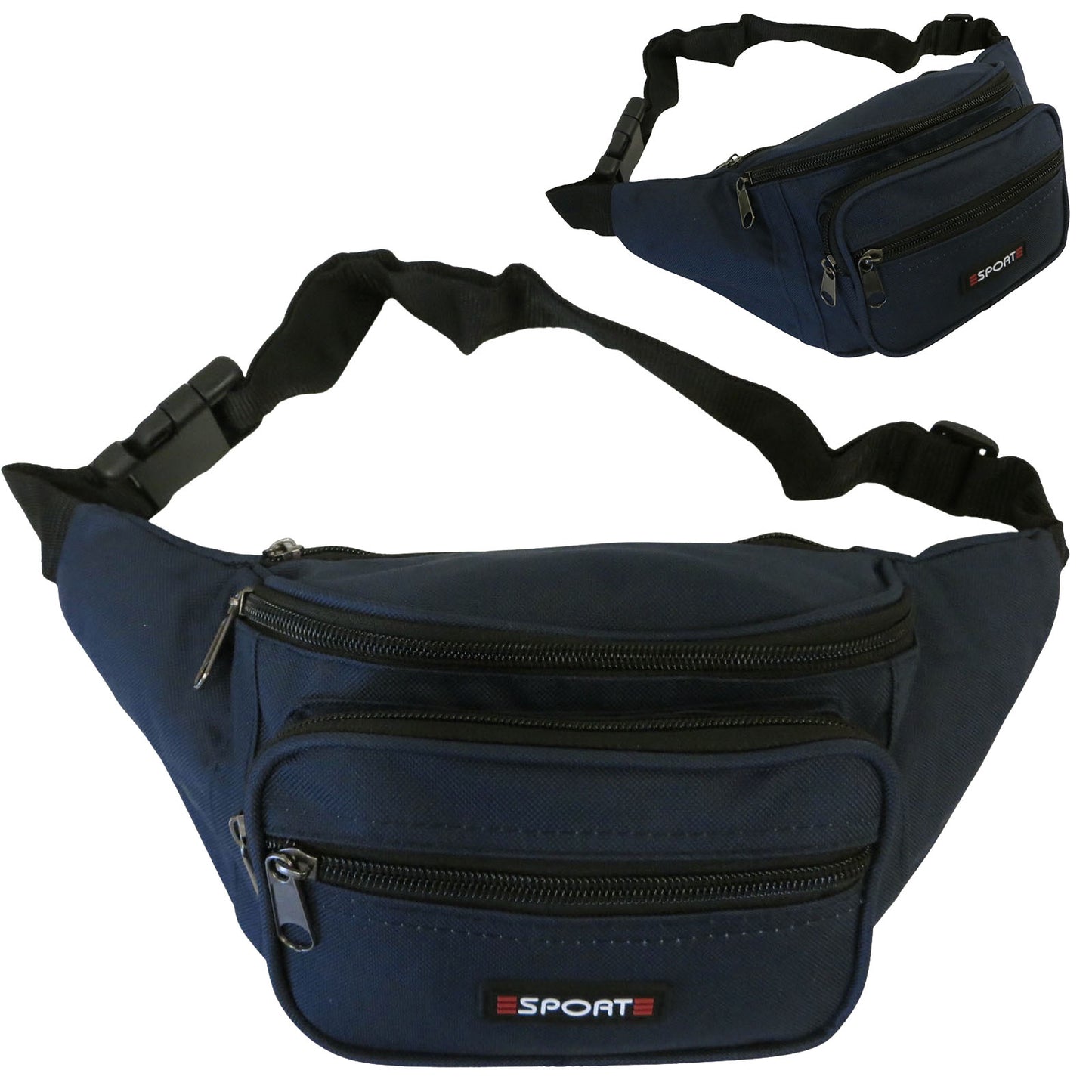 navy blue wholesale fanny pack waist bag for men and women casual wear and travel
