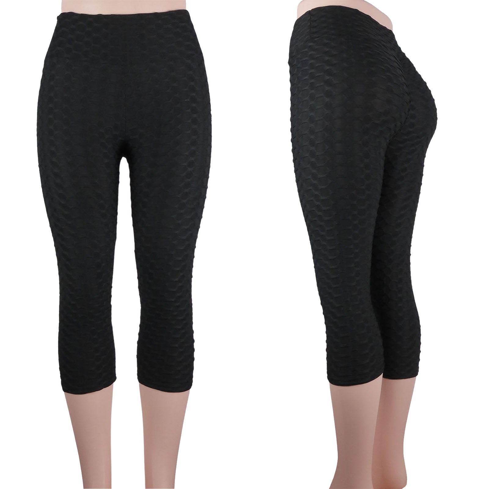 wholesale black tiktok leggings capri scrunch butt lift high waist