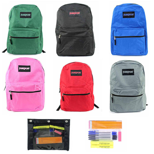 17 inch wholesale backpacks for back to school with middle / high school school supply kits