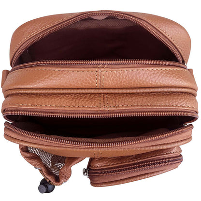 wholesale leather convertible crossbody backpack travel bag with adjustable and removable strap
