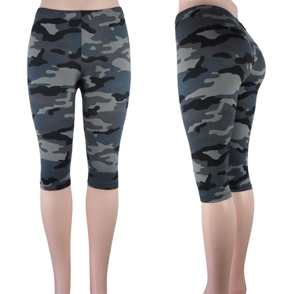 capri camouflage leggings in gray multicolor camo print wholesale
