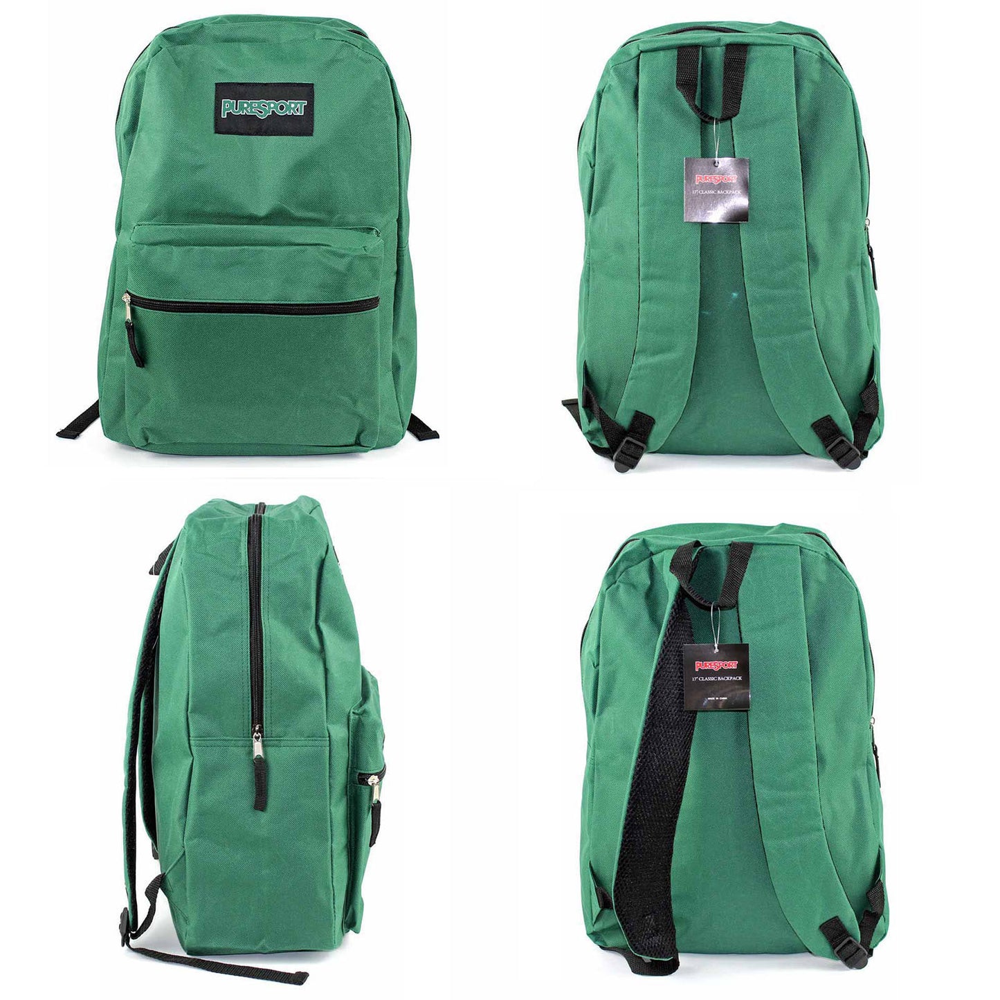 bulk wholesale backpacks in green 17 inch bookbags for back to school