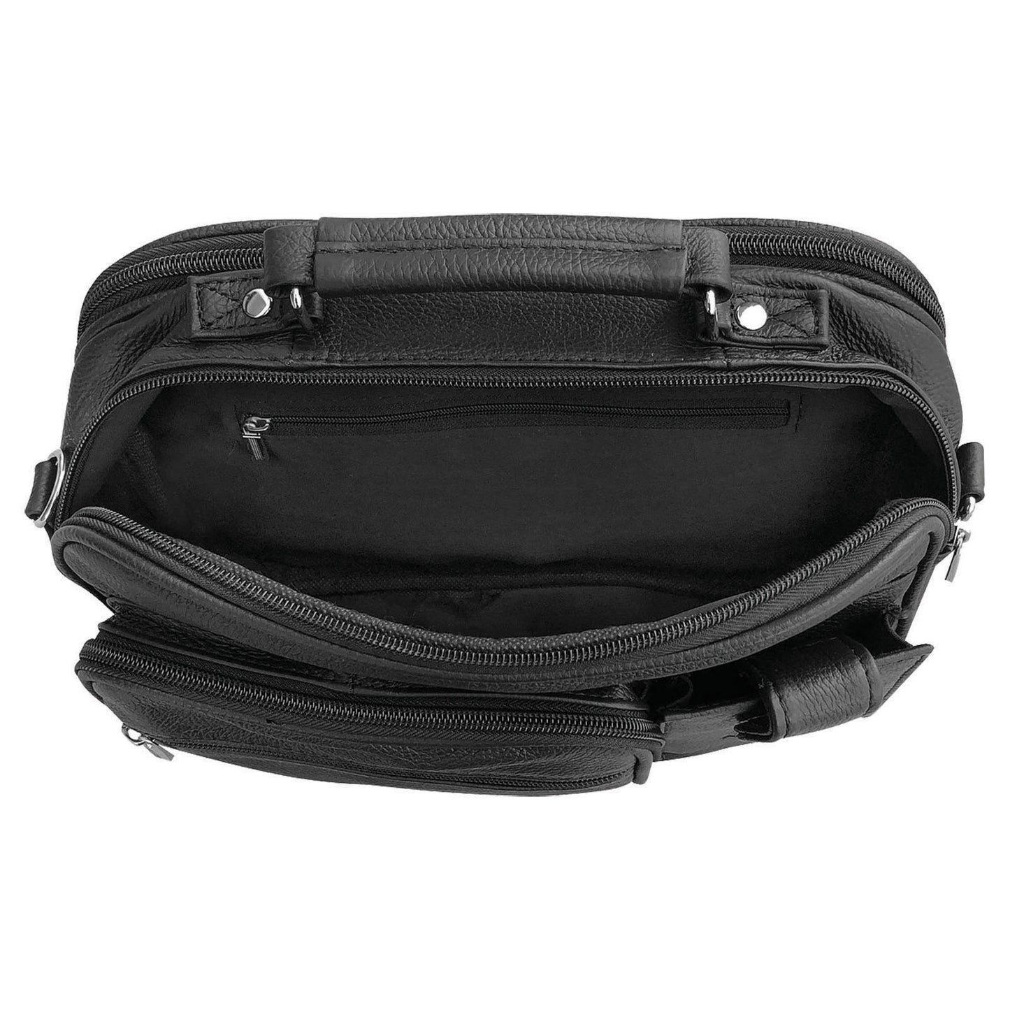wholesale leather crossbody organizer shoulder messenger bag for men or women with carry handle