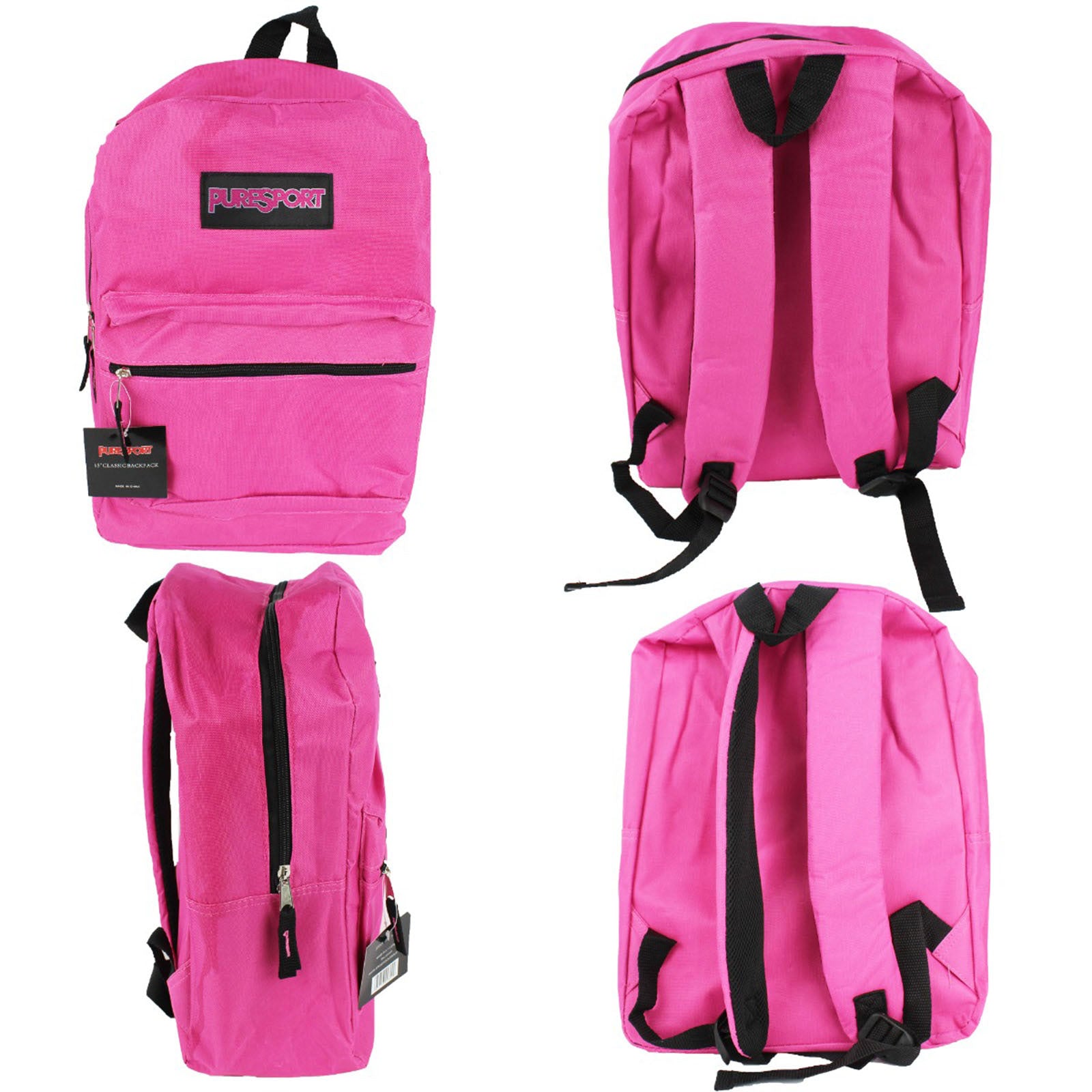 bulk wholesale backpacks in pink 17 inch bookbags for back to school