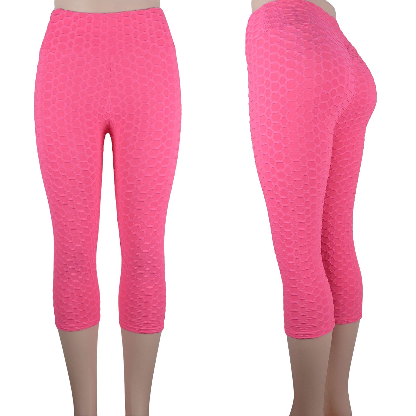 wholesale pink tiktok leggings capri scrunch butt lift high waist