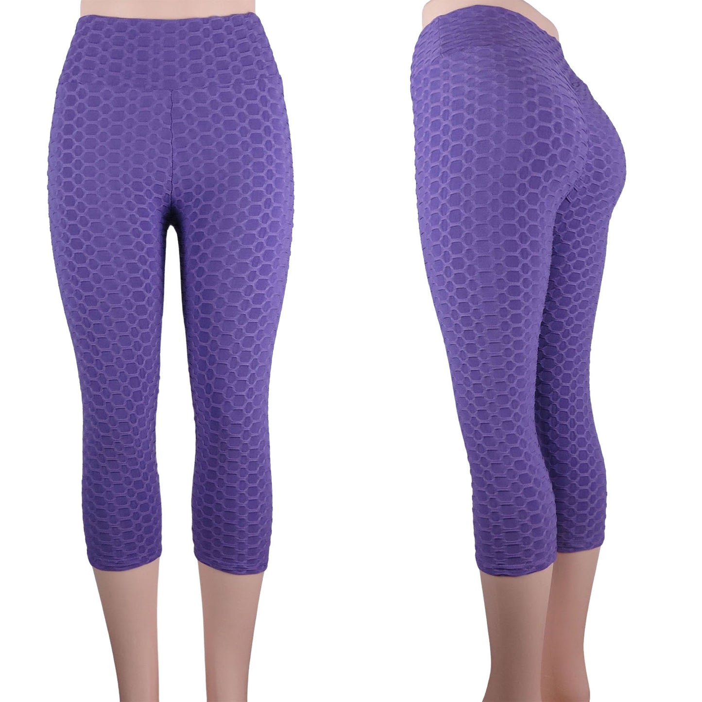 wholesale purple tiktok leggings capri scrunch butt lift high waist