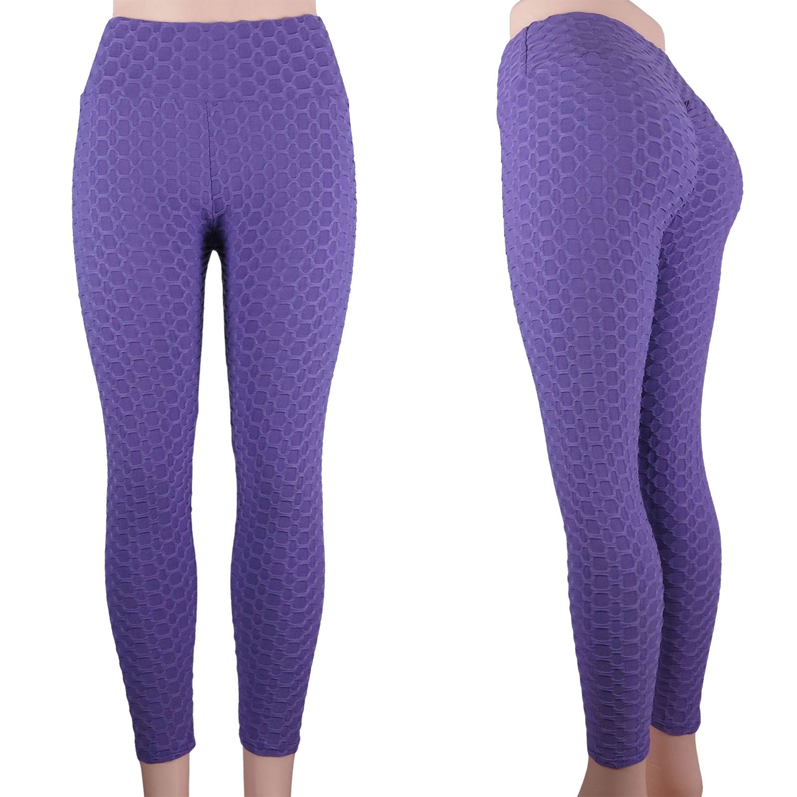 Wholesale bubble pattern tiktok leggings with a high waist and anti cellulite scrunch butt compression in purple
