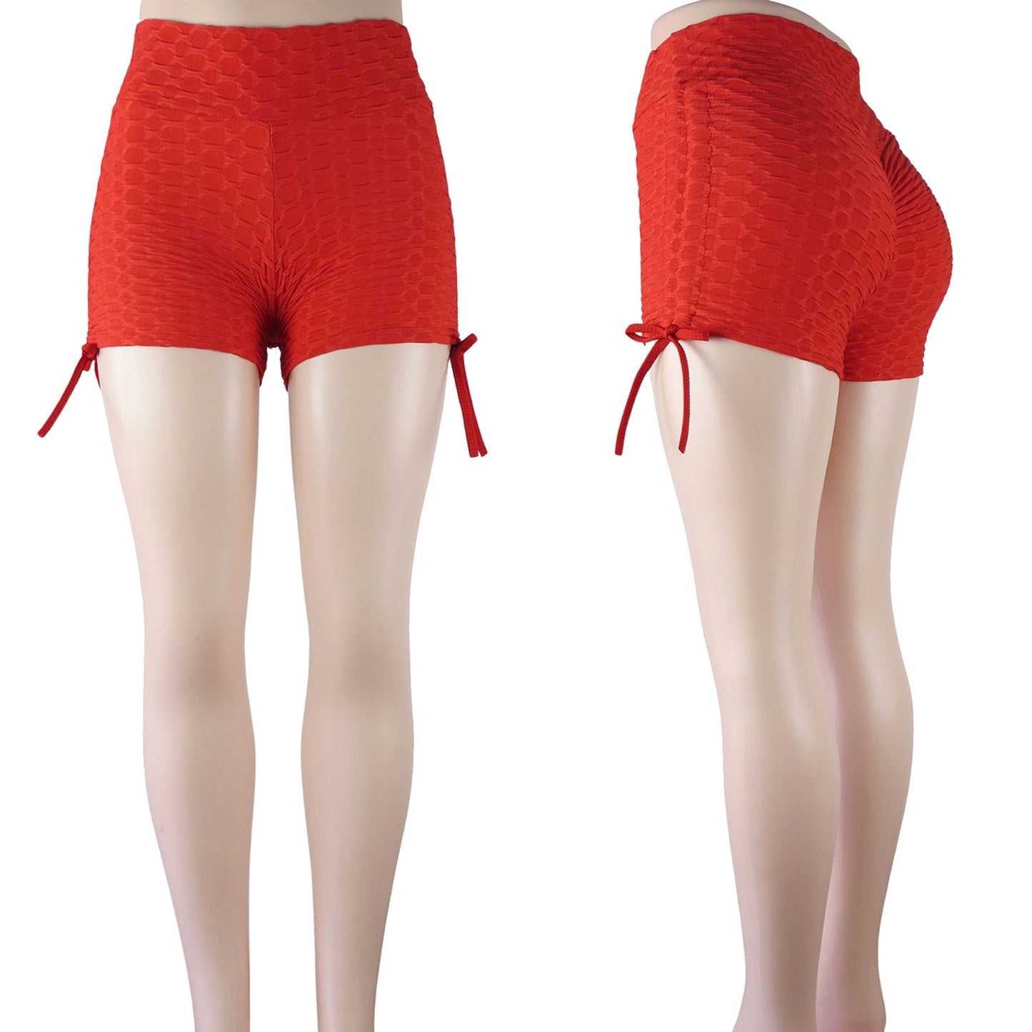 wholesale high waist anti cellulite tiktok booty shorts in red