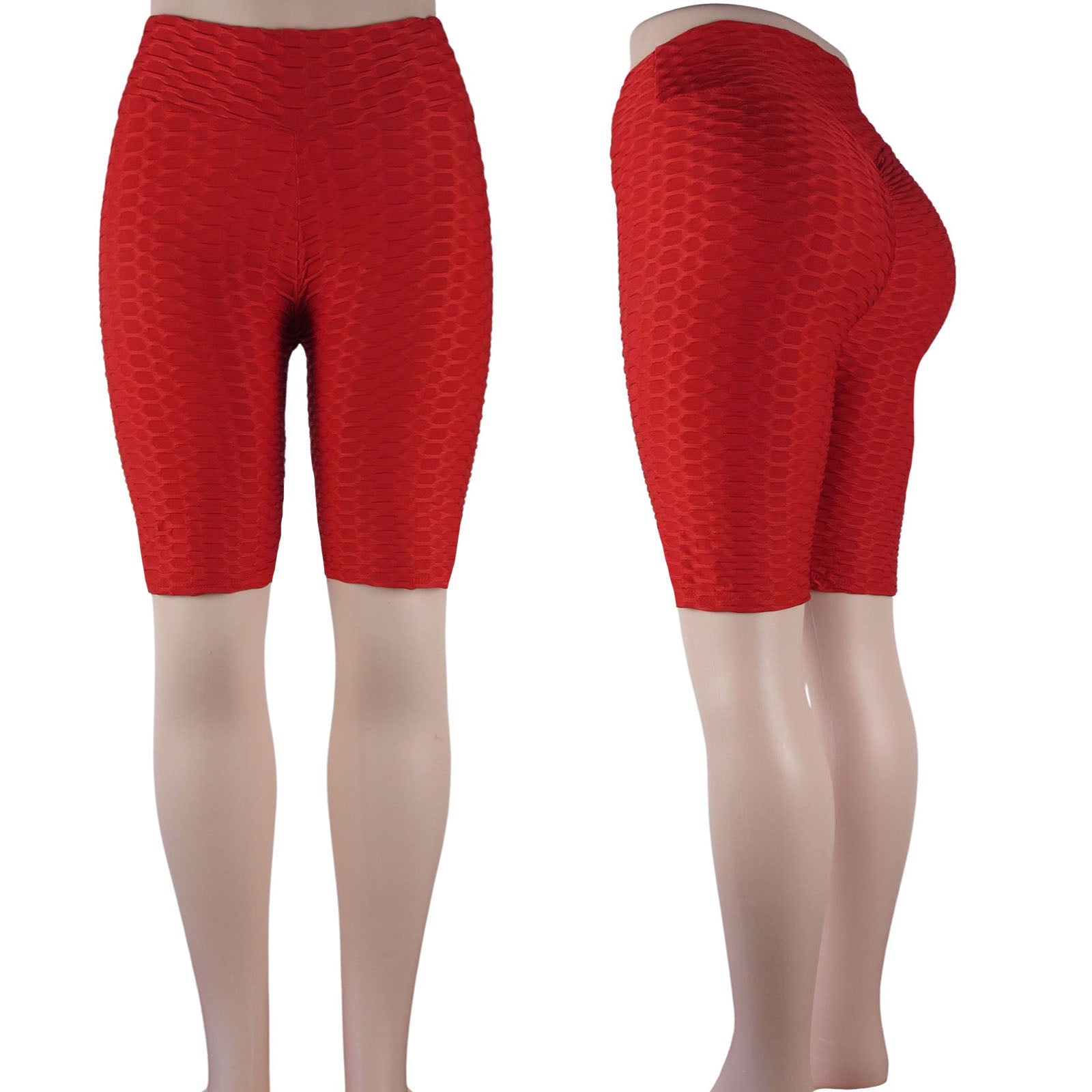 tiktok bike shorts wholesale scrunch butt high waist in red