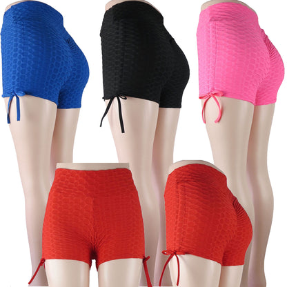 wholesale high waist anti cellulite tiktok booty shorts in solid color assortment