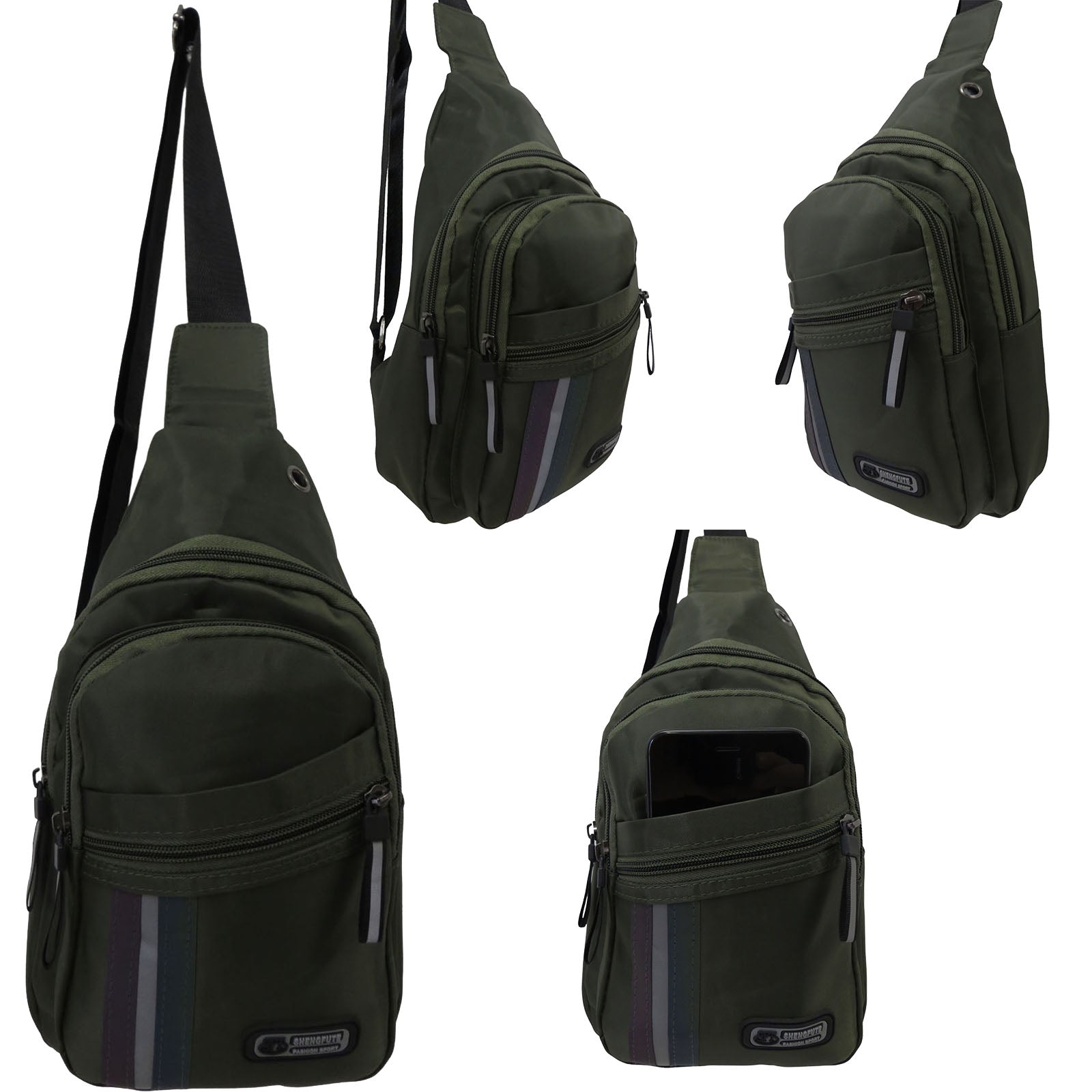 crossbody phone bag wholesale sling messenger for men or women in green
