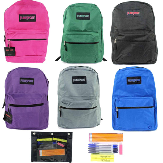 15" wholesale backpack for middle and high school boys and girls with supply kits for back to school