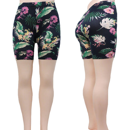 Buttery Soft Women's Wholesale Bike Shorts in Assorted Flower Prints - Alessa Rochelle
