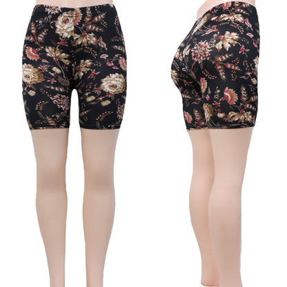Wholesale Bike Shorts for Women in Assorted Flower Prints - Alessa Rochelle