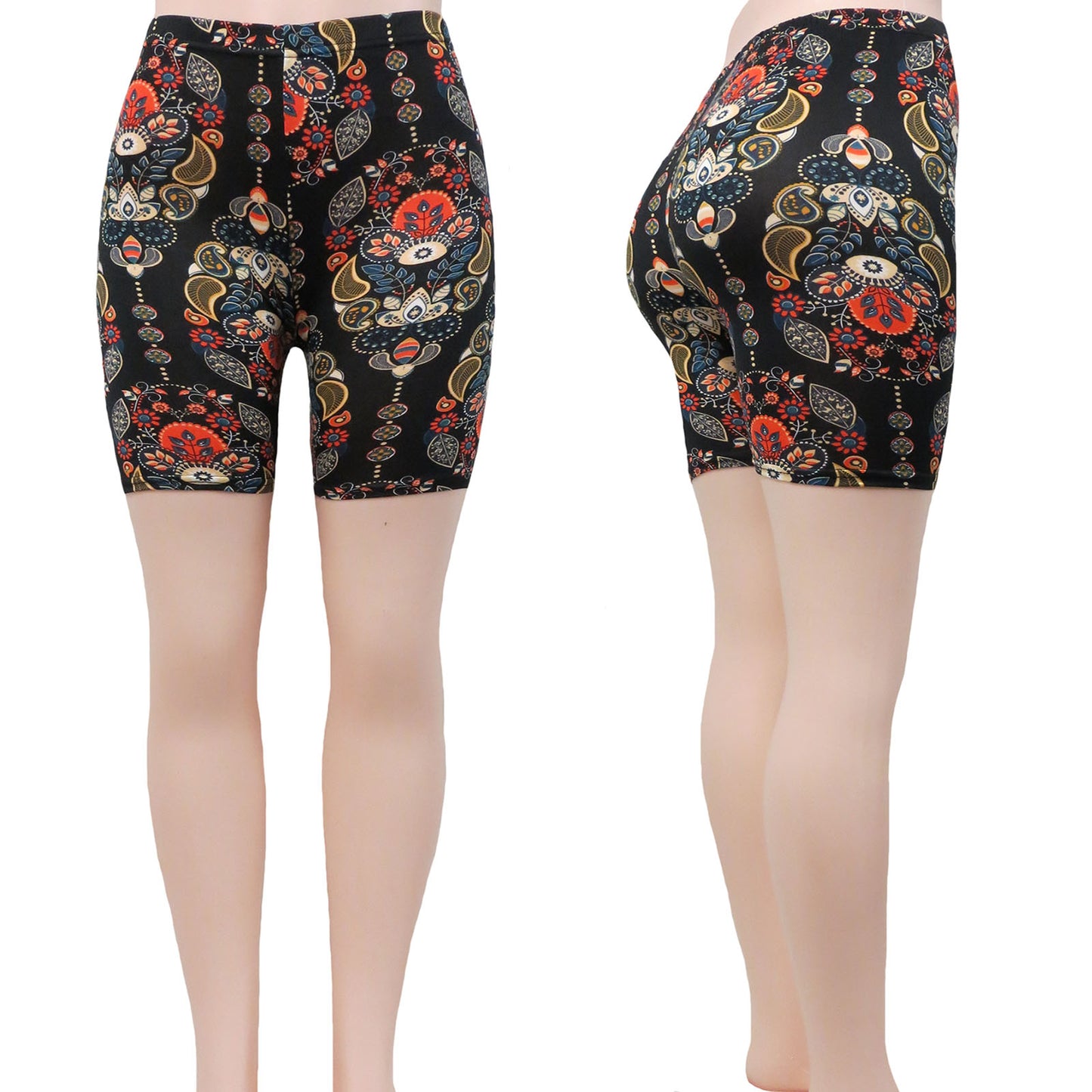 Wholesale Bike Shorts for Women in Assorted Floral Prints - Alessa Rochelle