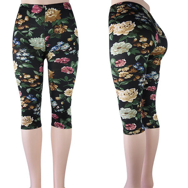 wholesale leggings capri floral design