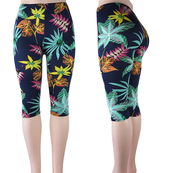 flower print bulk priced wholesale capri leggings