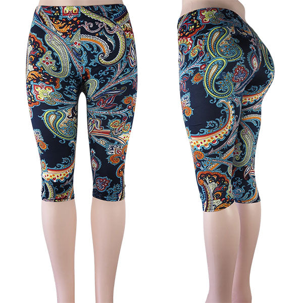 paisley print capri leggings wholesale