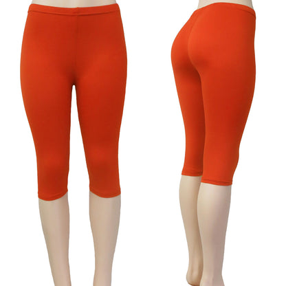 Alessa Vanessa Wholesale Solid Color Capri Leggings in Orange