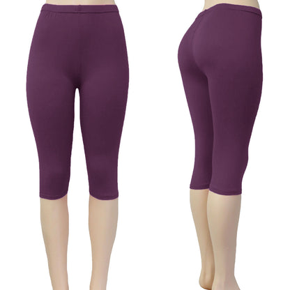 Alessa Vanessa Wholesale Solid Color Capri Leggings in Purple