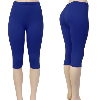 Alessa Vanessa Wholesale Solid Color Capri Leggings in Royal Blue